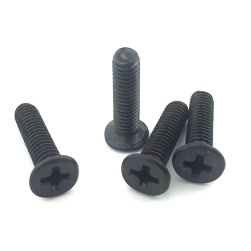 500 шт. Черная машина с потайным крестом маленький винт M2 micro плоской головкой M2.5