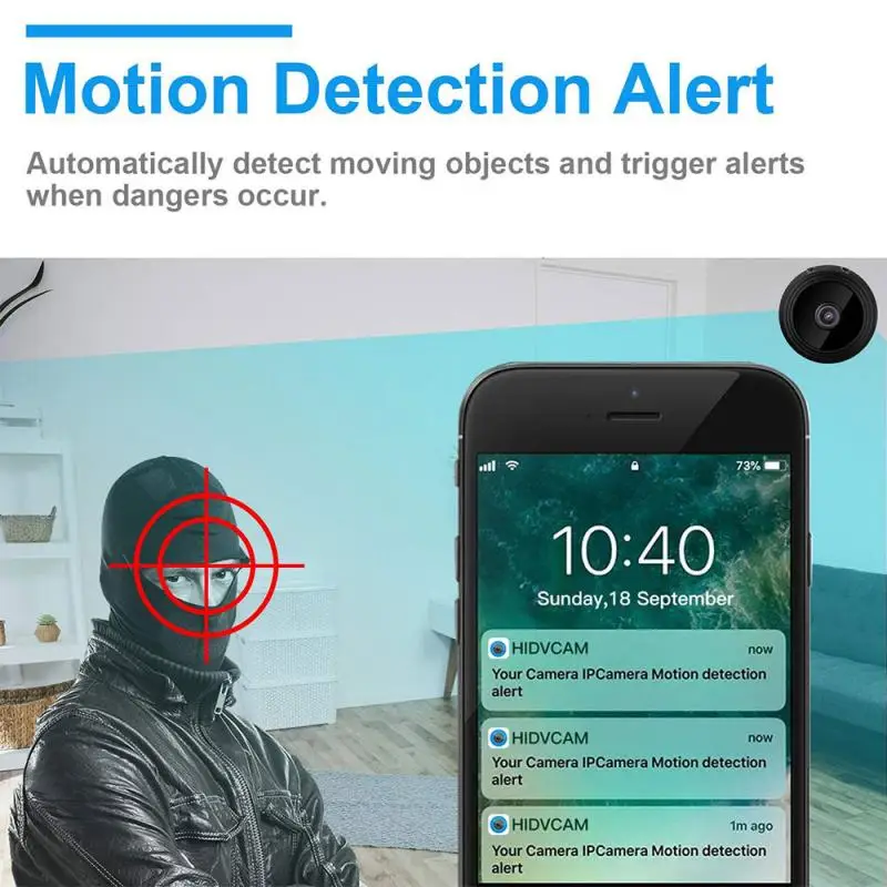 

1080P HD IP Mini Camera Wireless Wifi Security Camera Remote Control Surveillance Camera Night Vision Mobile Detection Camera