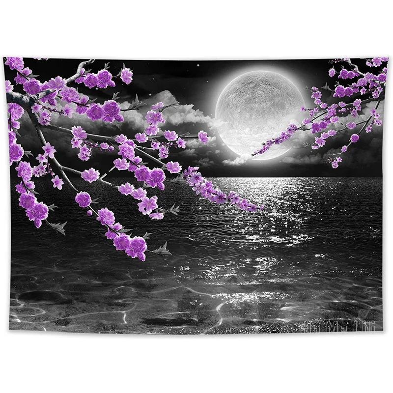 

Purple Japanese Cherry Blossom Fantasy Asian Anime Scenery By Ho Me Lili Tapestry For Bedroom Dorm Home Decor