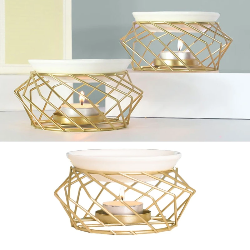 

Essential Oil Burner Candle Holder Hollow Geometric Aromatherapy Wax Melter Burner Candlestick Censer