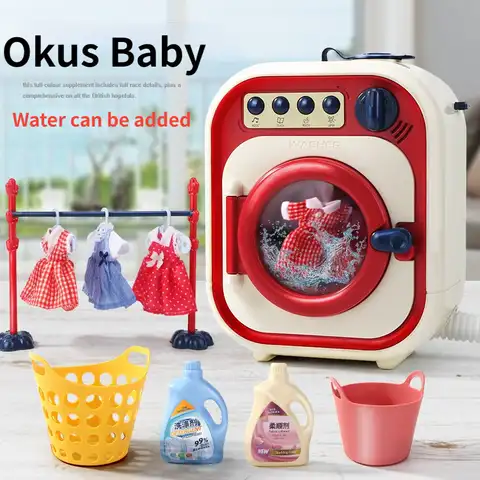 2021 детская игрушка для стиральной машины, муляж игрового домика, мини-имитация электрических игрушек, вращающаяся кинетическая уборка, дош...