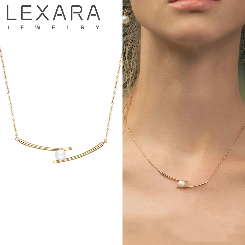 

LEXARA Luxury Pearl Pendant Necklace Baroque Vintage Geometric Metal Choker Women Party Jewelry Bijoux Collares Christmas Gift