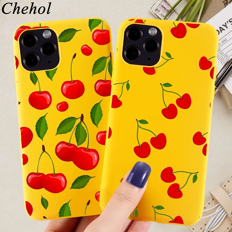 Цветочный Фруктовый красивый чехол для телефона IPhone SE 11 Pro X XS MAX XR 8 7 6s Plus Мягкий