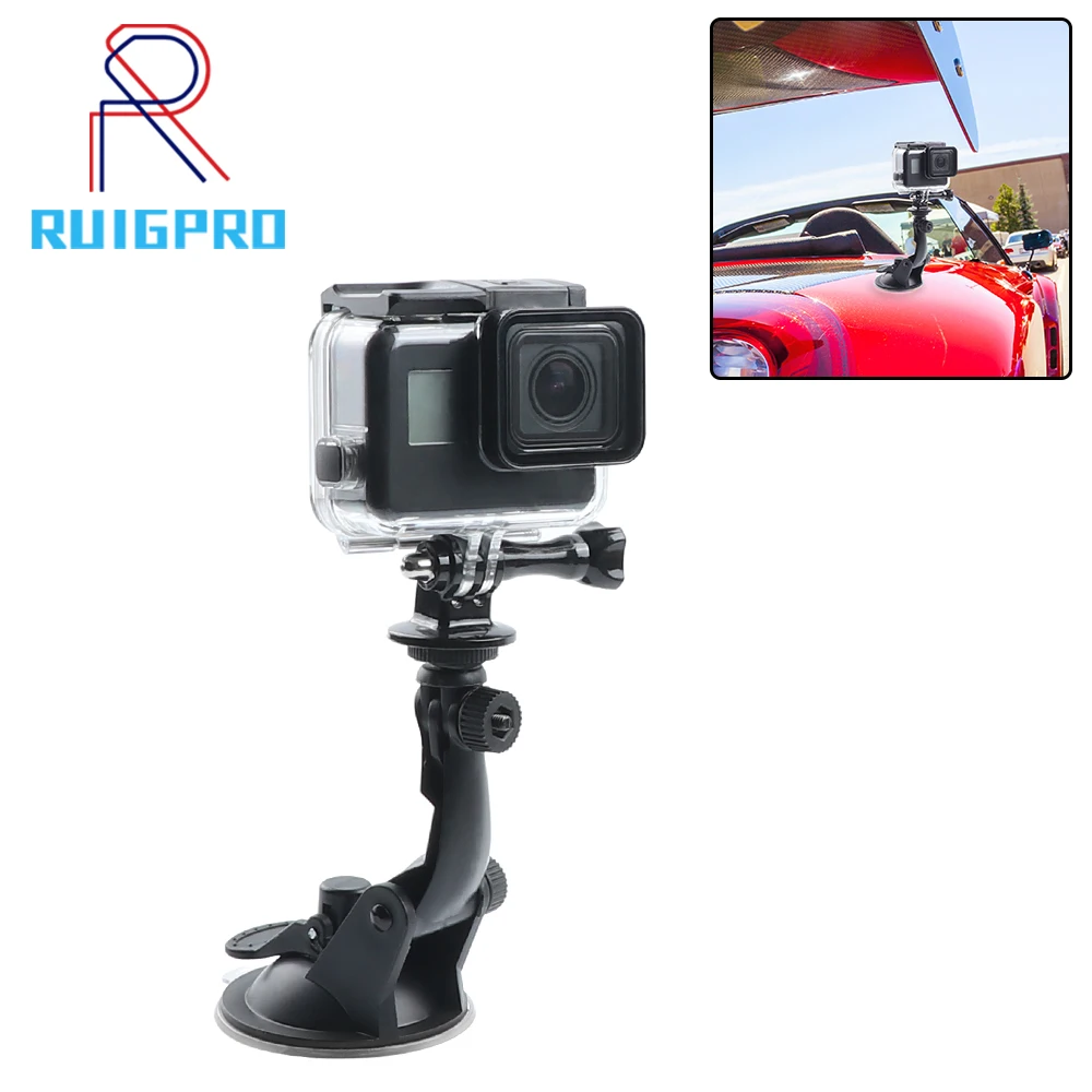 Мини Экшн камера на присоске для GoPro Hero 9 8 7 5 6 Sony SJCAM SJ8 Yi 4K H9 Go Pro крепление оконное