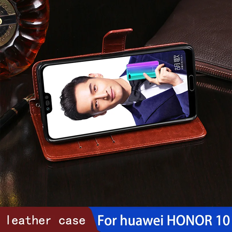 Чехол-бумажник на huawei honor 10 кожаный чехол-книжка винтажные чехлы для телефонов бампер для honor 10 book 360, полный защитный корпус,чехол для honor 10