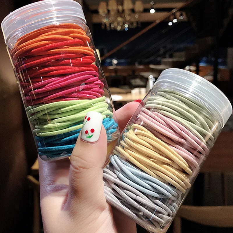 Женские резинки для волос разноцветные фиксации хвостиков 50/100 шт./компл. модные