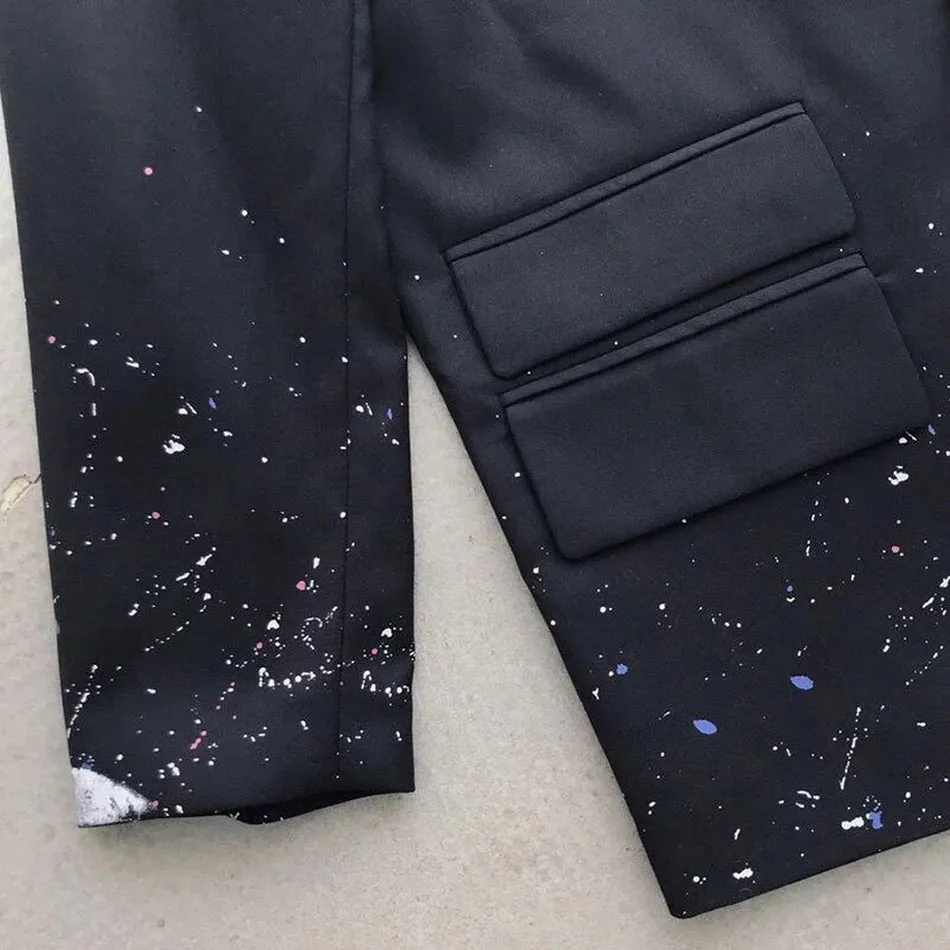 

Adererror Blazer Casual Men Women Loose Splash Ink Irregular Design Outerwear Ader Error Coat Inside Tag