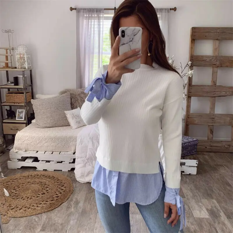 

Autumn Women T Shirt Long Full Sleeve Self-cultivation Within Button Cotton Jacket Close Show Solicitude All-match Clothes Tee