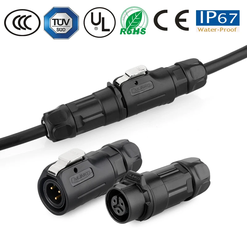 IP67 водонепроницаемый разъем штекер гнездо стыковое соединение 2/3/4/5/6/7/8 pin