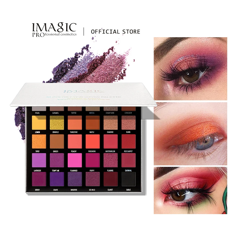 IMAGIC новые 30-цветные тени для век Палитра матовый макияж телесные блестящие