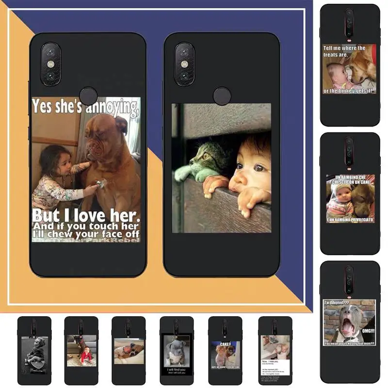 

TOPLBPCS Funny Boy girls animal dog Cat Phone Case for Redmi Note 8 7 9 4 6 pro max T X 5A 3 10 lite pro