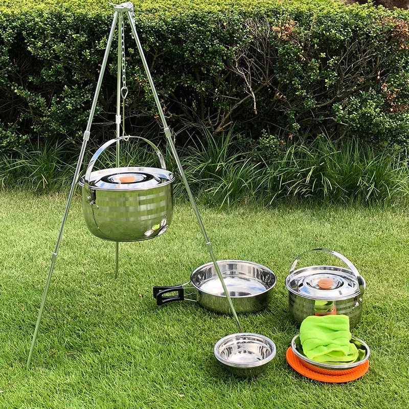 

Stainless Steel Cookware Cookware Set Outdoor 6-person Cookware Cookware Set Outdoor Camping Cookware Set Quality Assurance