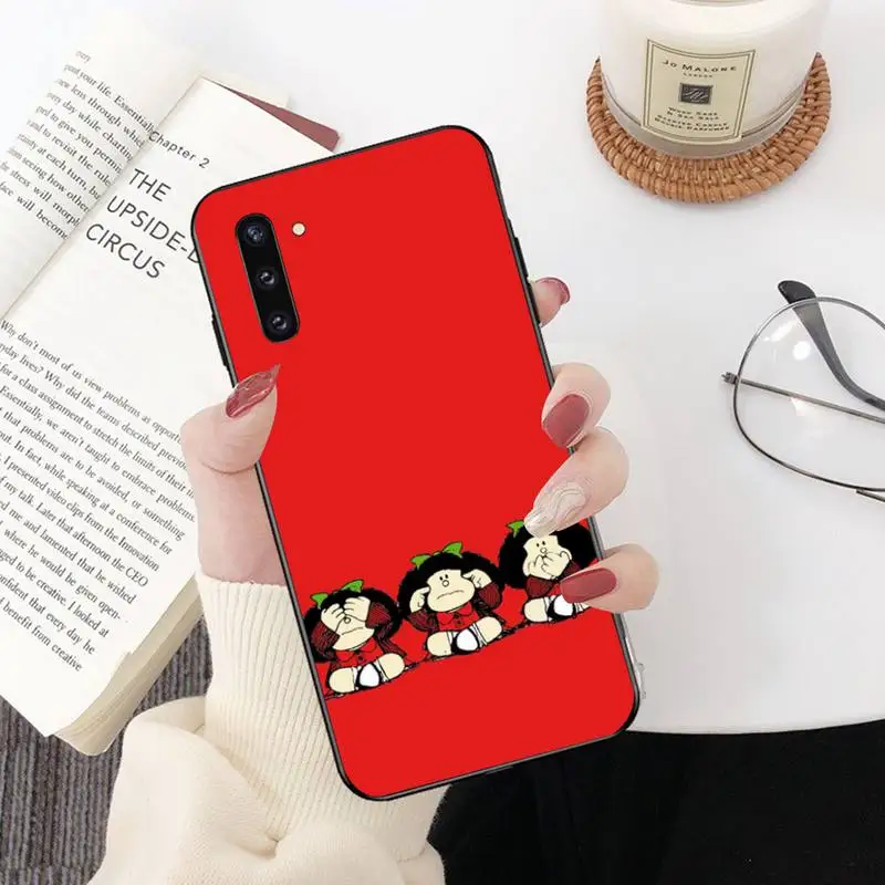 Чехол для телефона PENGHUWAN mafalda черный мягкий чехол Samsung Galaxy J7 J8 J6 Plus 2018 Prime Note 7 8 9 10 pro |