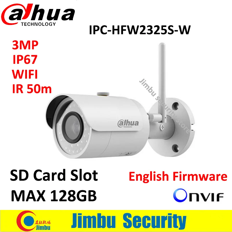 Сетевой видеорегистратор Dahua 3MP IP Камера IPC HFW2325S W WI FI IR50M IP67 мульти языка слот для SD