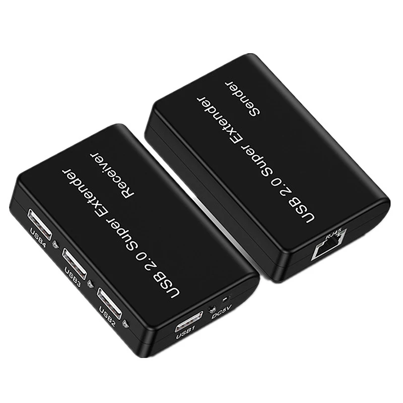 USB сплиттер 1X4 USB2.0 к RG45 удлинитель 100 метров Сетевой адаптер для (вилка США)|Кабели