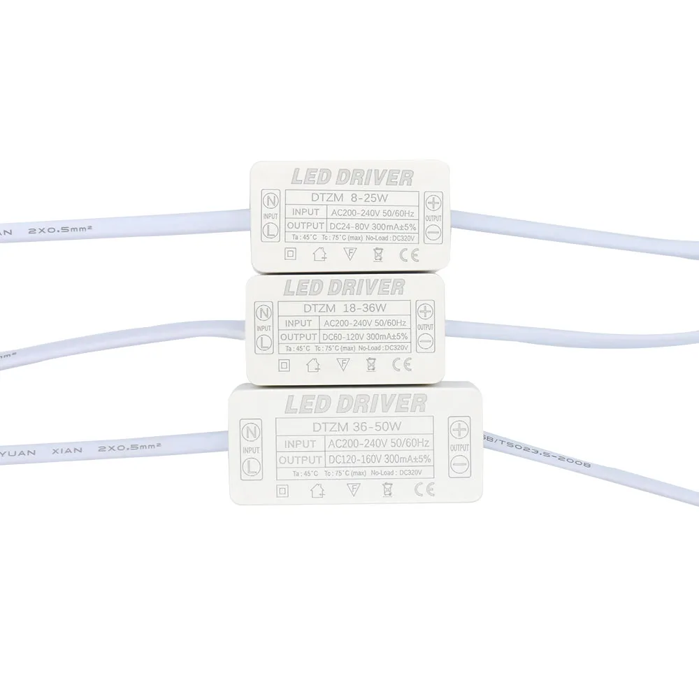 

LED Driver Constant Current 300mA Light Transformer 8w-25w 18w-36w 36w-50w AC200-240V For Panel Light Ceiling Fluorescent Light