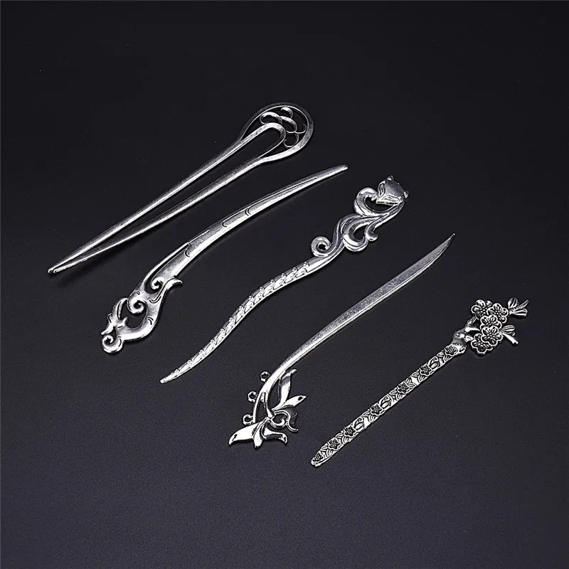 1 шт. серебряные заколки для волос винтажная старинная заколка натуральная