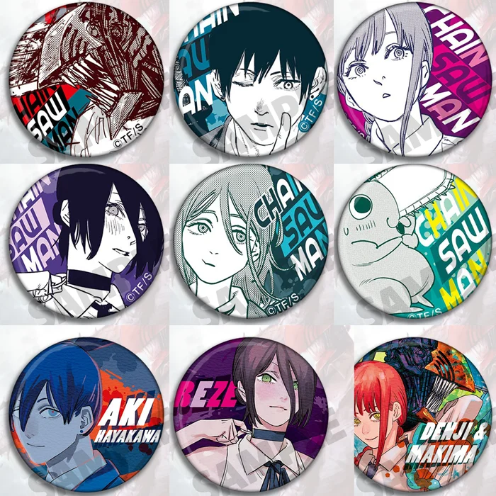 

Chainsaw Man Pochita Power 58mm Figure Badge Round Brooch Pin Gifts 9035 Kids Collection Toy