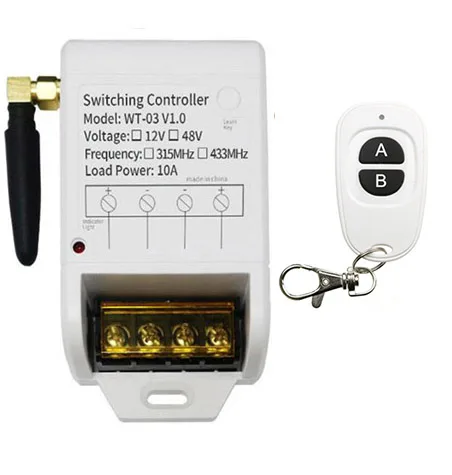 DC12V-48V 1CH RF беспроводной переключатель релейный приемник пульты дистанционного