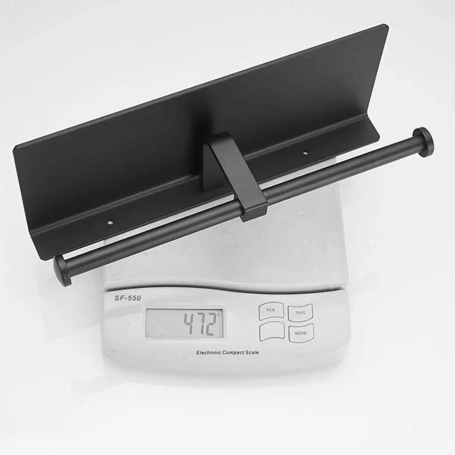 Двойной держатель бумаги в космическом алюминиевом черном цвете настенные