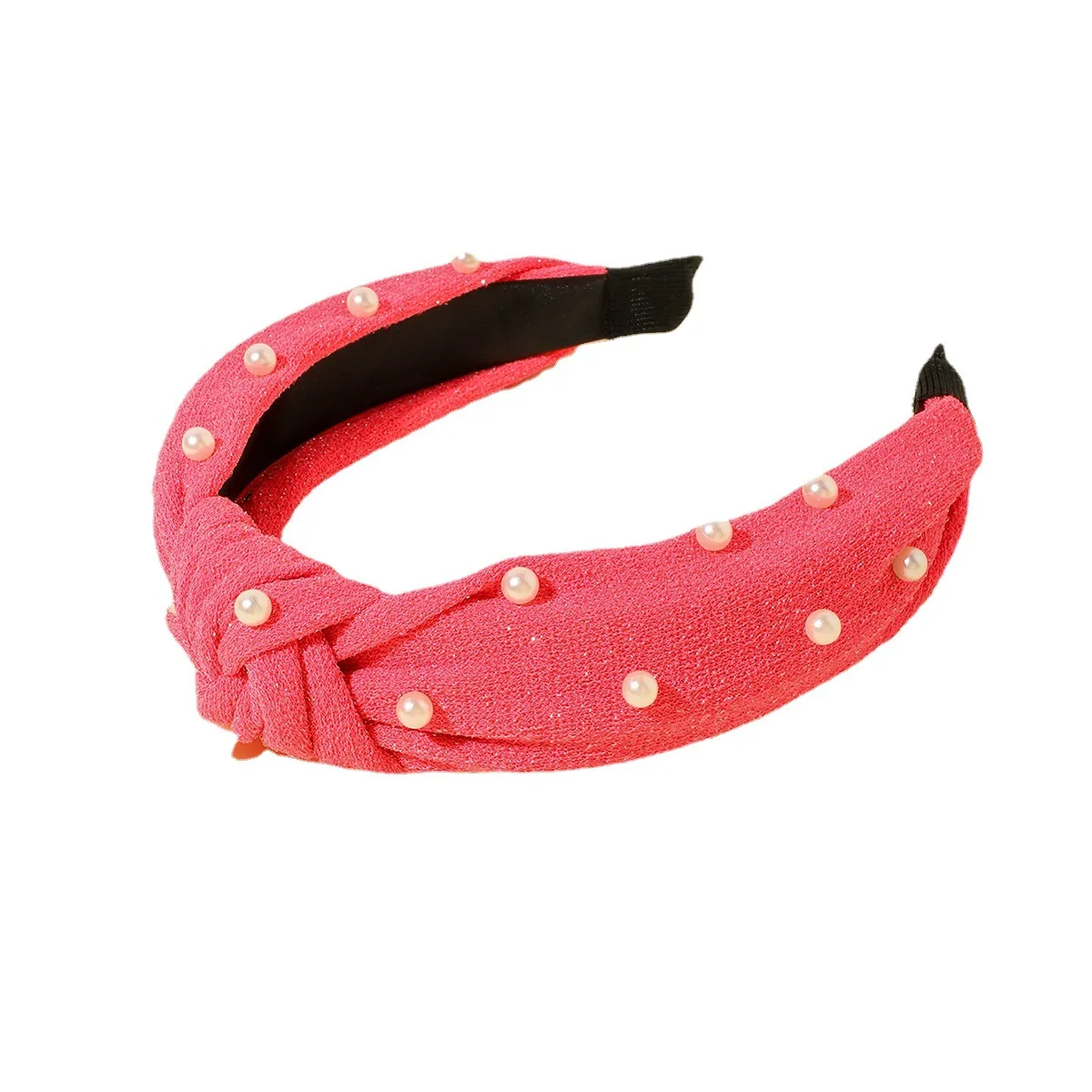 

Wholesale 2021 women Solid color knot hairbands girl's korea style bead headbands lady's headwear hair accessories