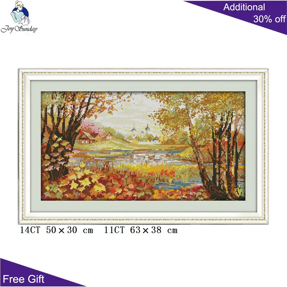 Joy Sunday Autumnal Scenery рукодельные точки F776 счетный и штампованный домашний декор