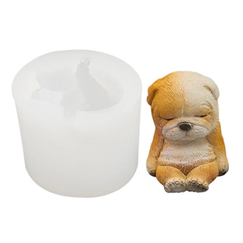 

3D Dog Silicone Mold Clay Soap Plaster Epoxy Mould DIY Cake Chocolate Decorating W0YD