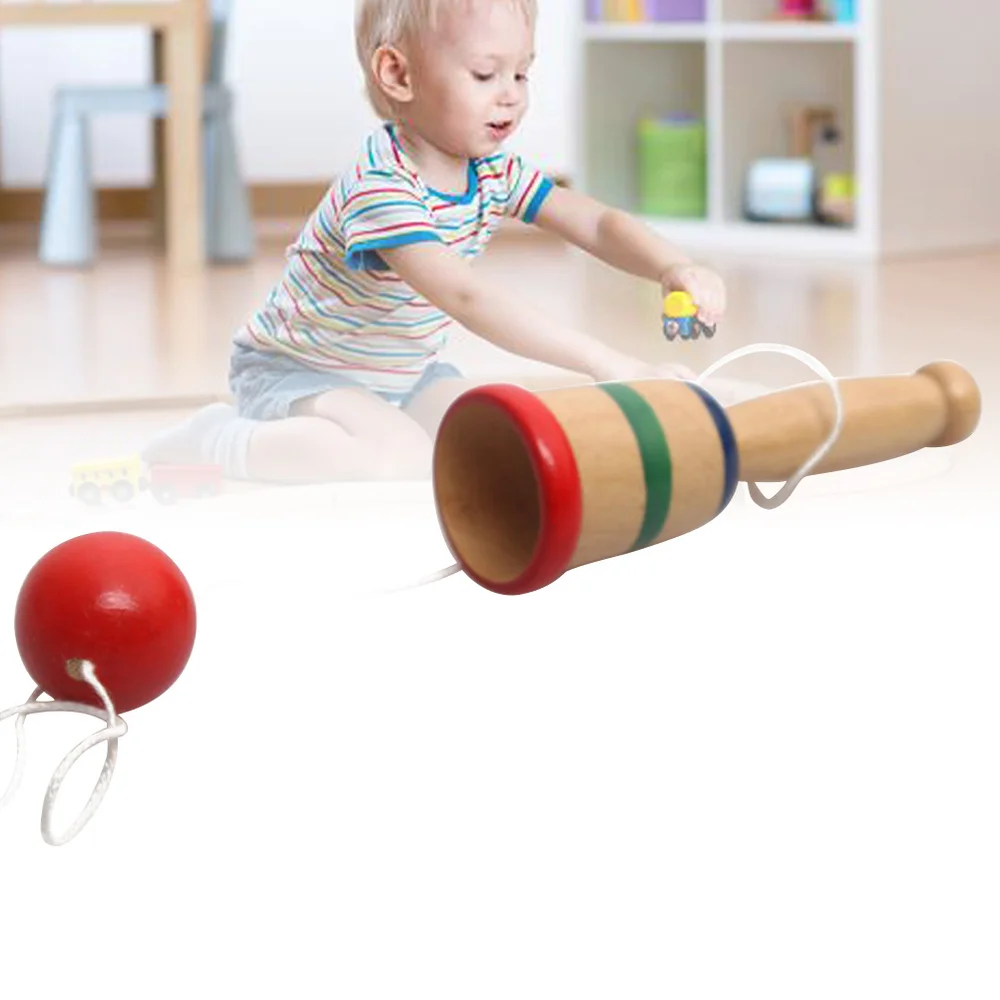 

Wooden Creative Kendama Cup and Toys Catch Skill Game Handcrafted Gifts for Kids