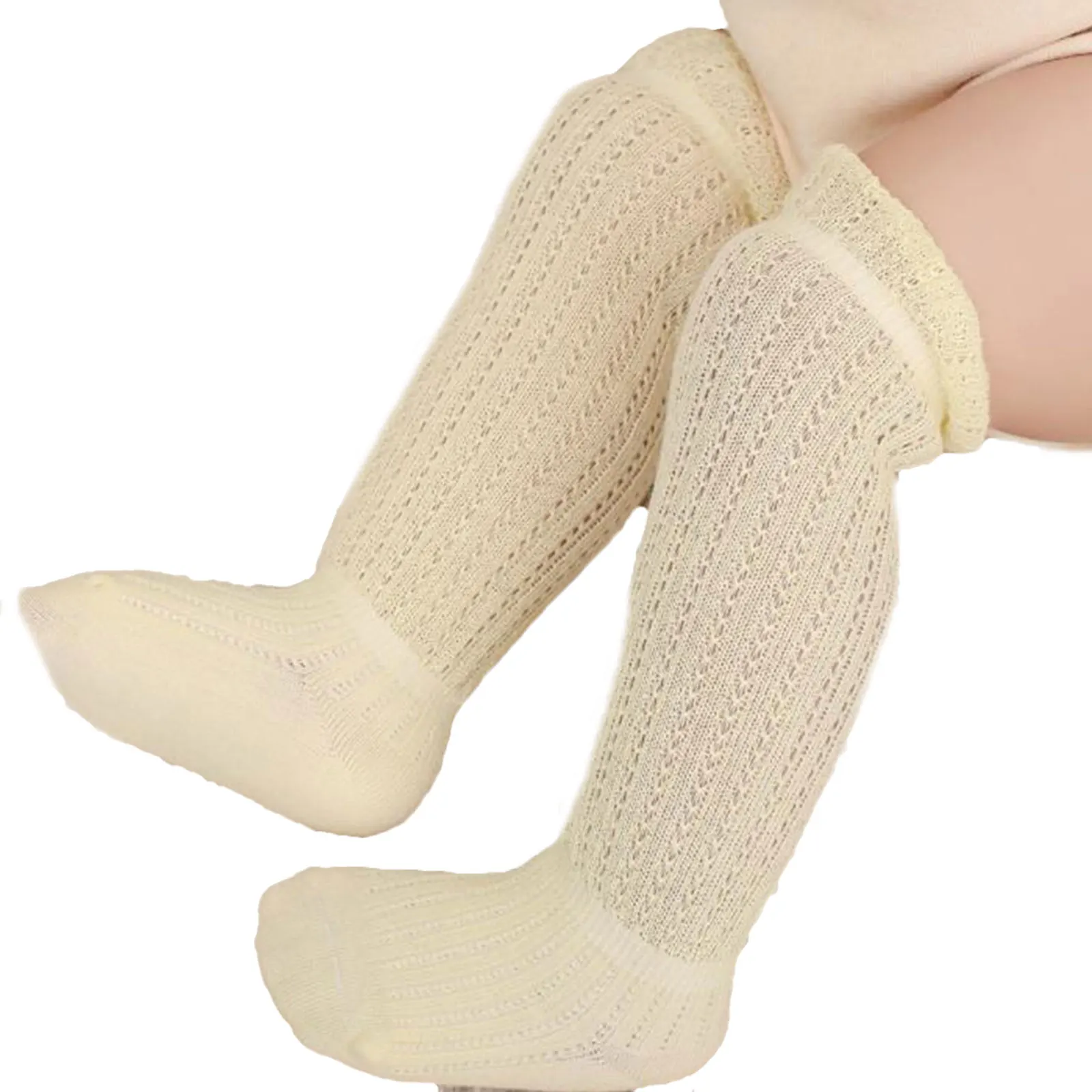 

Baby Girl Boy Summer Stockings, Solid Color Mesh Elastic Over-Knee Anti-Mosquito Socks for Toddler , 0-2 Years, 5 Colors