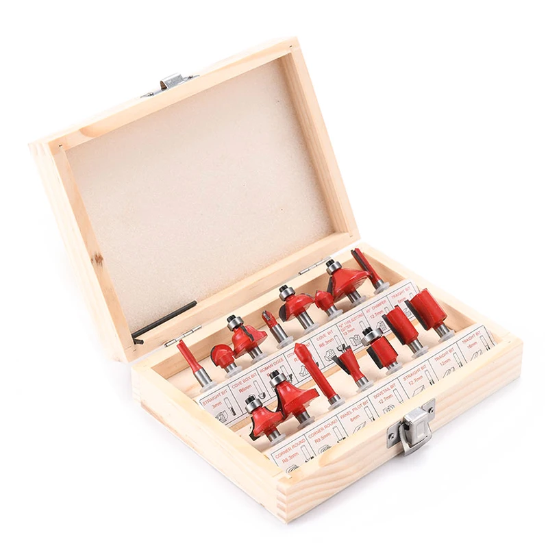 

12/15pcs Router Bit Set Alloy Milling Cutter Head for Electric Woodworking Engraving Machine Trimming Machine FOU99