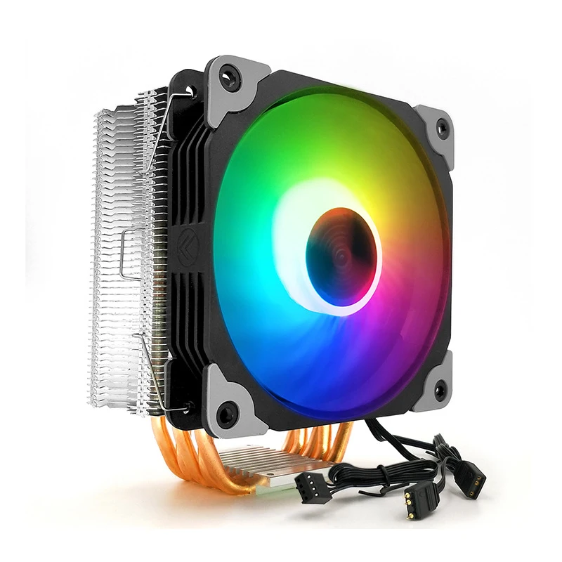 

CPU Air Cooler Anti-Vibration Pads Rainbow LED CPU Cooling Quiet Fan For Computer PC Table Floor Standing Fan охладитель воздуха