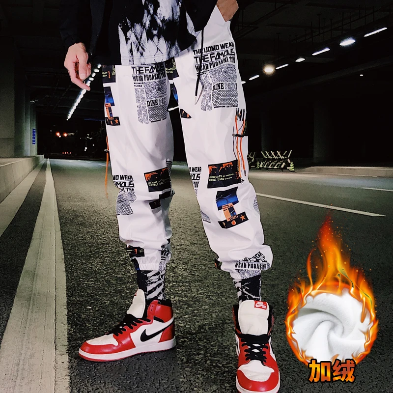 Брюки-карго Мужские Светоотражающие в клетку бархатные тактические штаны с