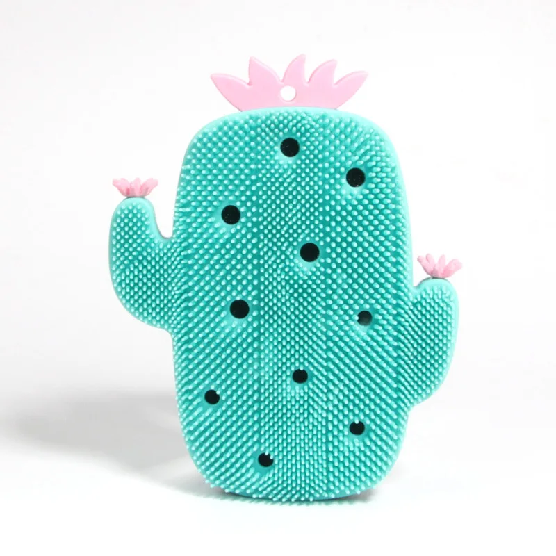 

2021 Silicone Bath Brush Baby Bath Massage Brush Rub Bath Cactus Silicone Bath Brush bath set