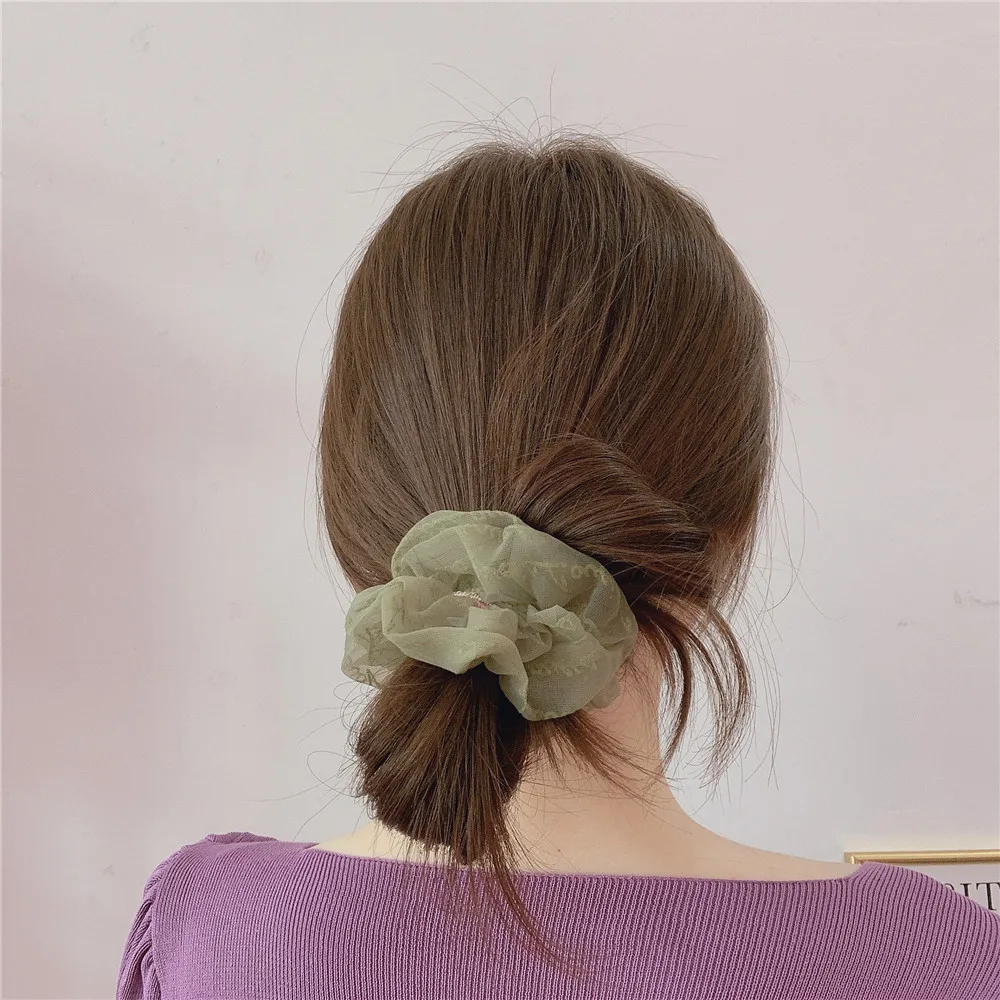 

New French Candy Color Hair Ring Chiffon Hair Rope Hair Band Girl Ponytail Elastic Head Rope Women Hair Accessories Headdress
