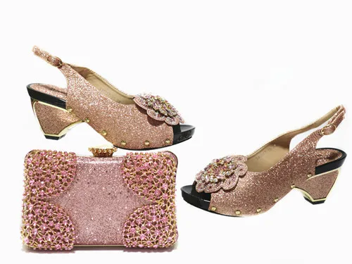 

Doershow Новые итальянские туфли розового цвета с подходящими сумочками, комплект женской обуви и сумочки в африканском стиле для выпусквечерние вечера, летние сандалии! SAL1-10