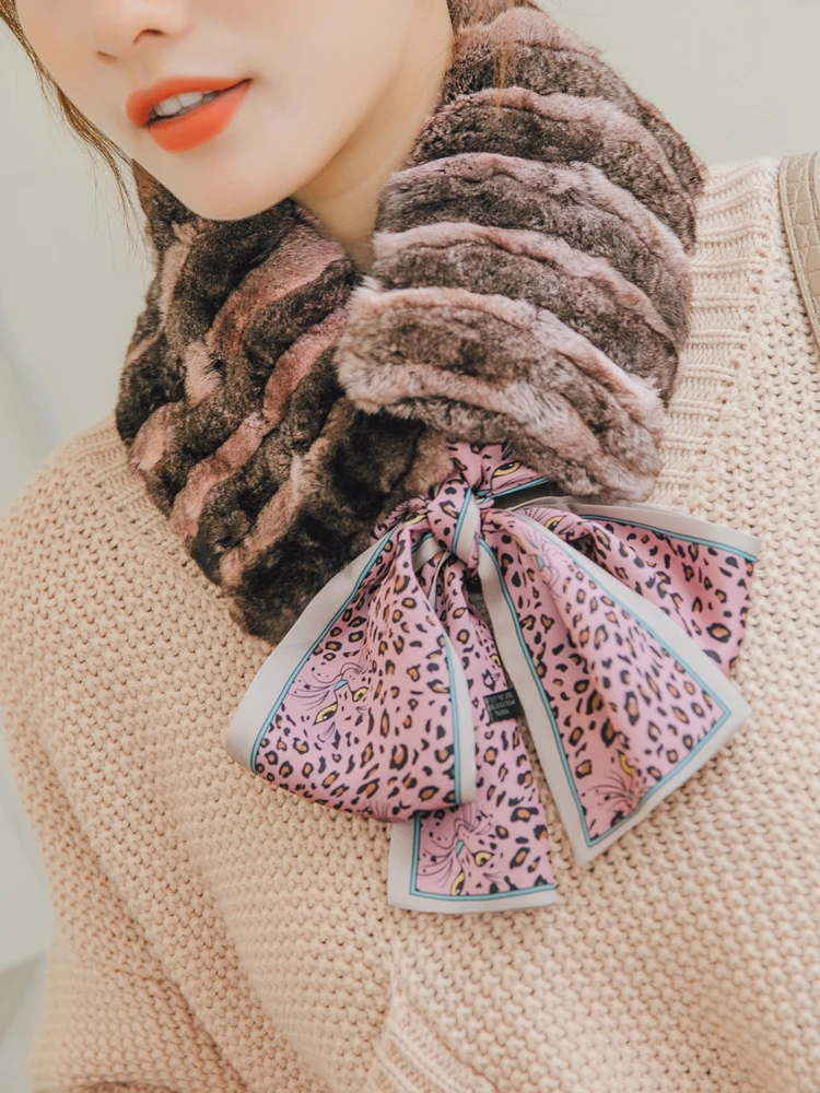 Шарф из меха шиншиллы и норки воротник лисьего шарф черного бархата каштана