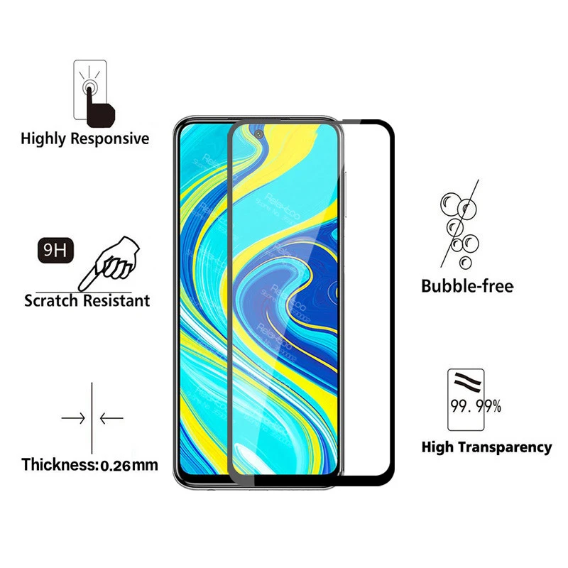 Защитное стекло 9D с полной проклейкой для xiaomi redmi note 9 pro s 9a 9c redmy not 2 шт. | Мобильные