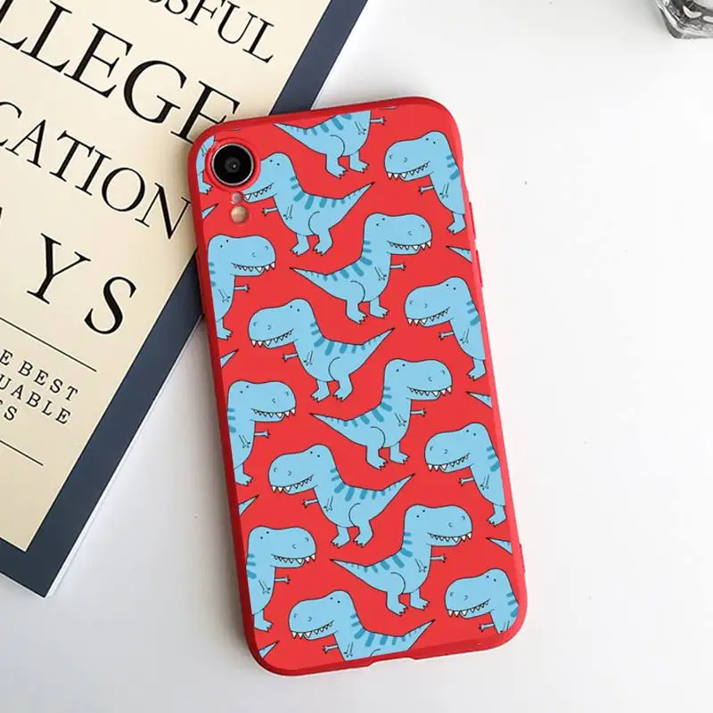 

Cute cartoon Dinosaur Baby Fashion Phone Case Candy Color for iPhone 6 7 8 11 12 s mini pro X XS XR MAX Plus