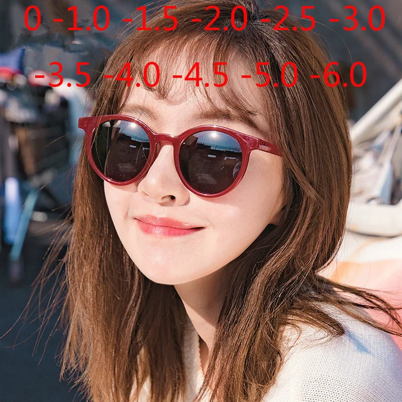 

Round Polarized Sunglasses Women Fashion Design Small Style Prescription Sun Glasses -0.5 -1.0 -2.0 To -5.0