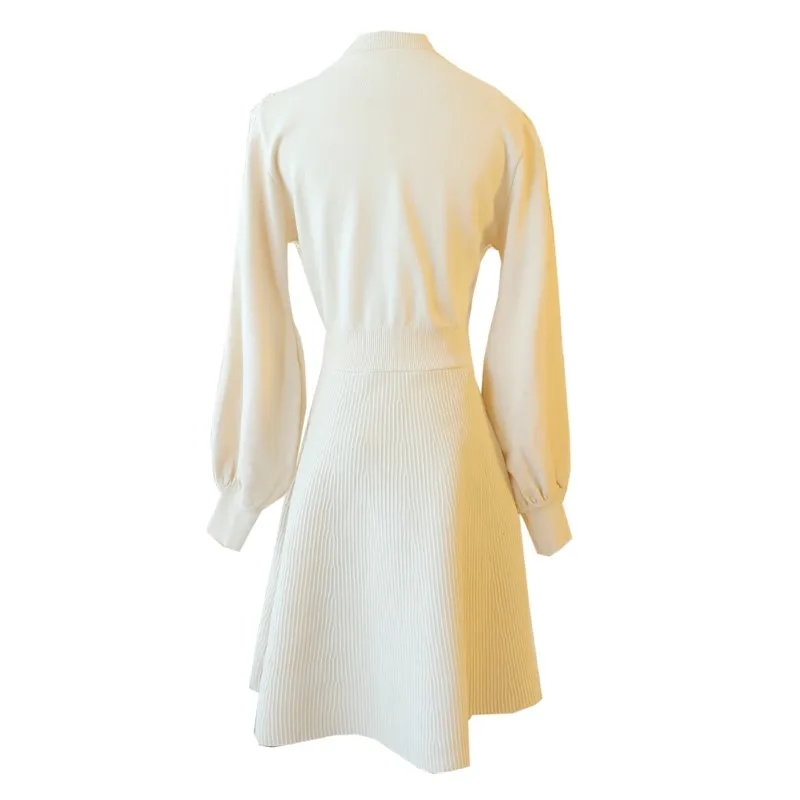 Женское трикотажное платье-свитер длинное приталенное платье с кружевными