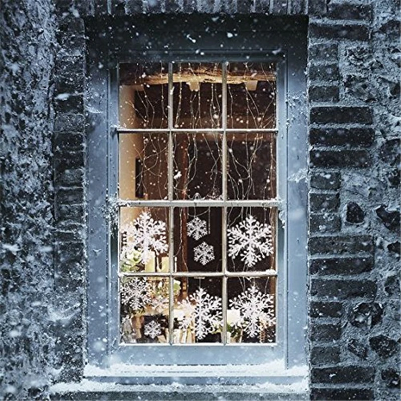 Winter Christmas Hanging Snowflake Decorations Large White Snowflakes for Decoration Home Holiday New Year Party | Дом и сад