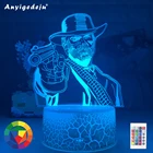 Игра Red Dead выкуп 2 подарок акриловая 3d лампа для игровой комнаты Декор Светильник RDR2 Артур Морган фигурка дети светодиодный светильник