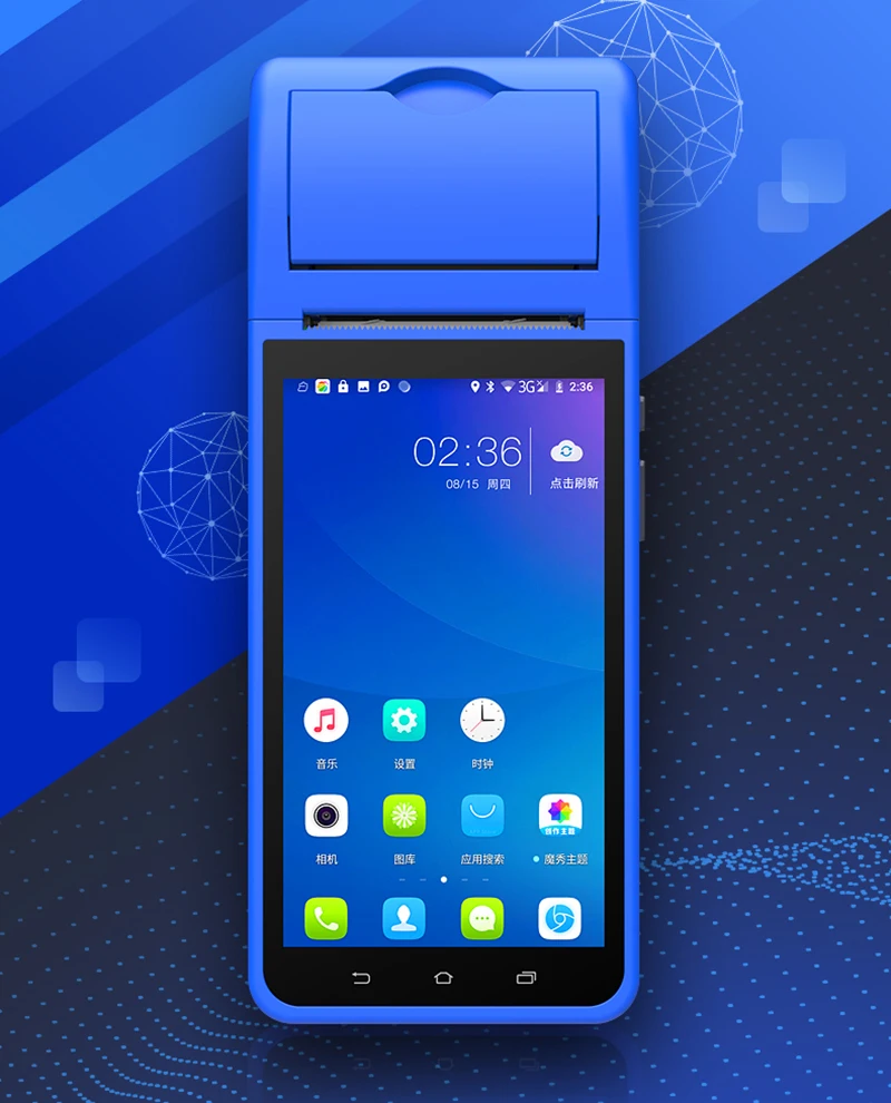 Android 8.1.0 3G Wi-Fi POS PDA Терминал портативный умный Беспроводной 58 мм BluetoothThermal принтер с