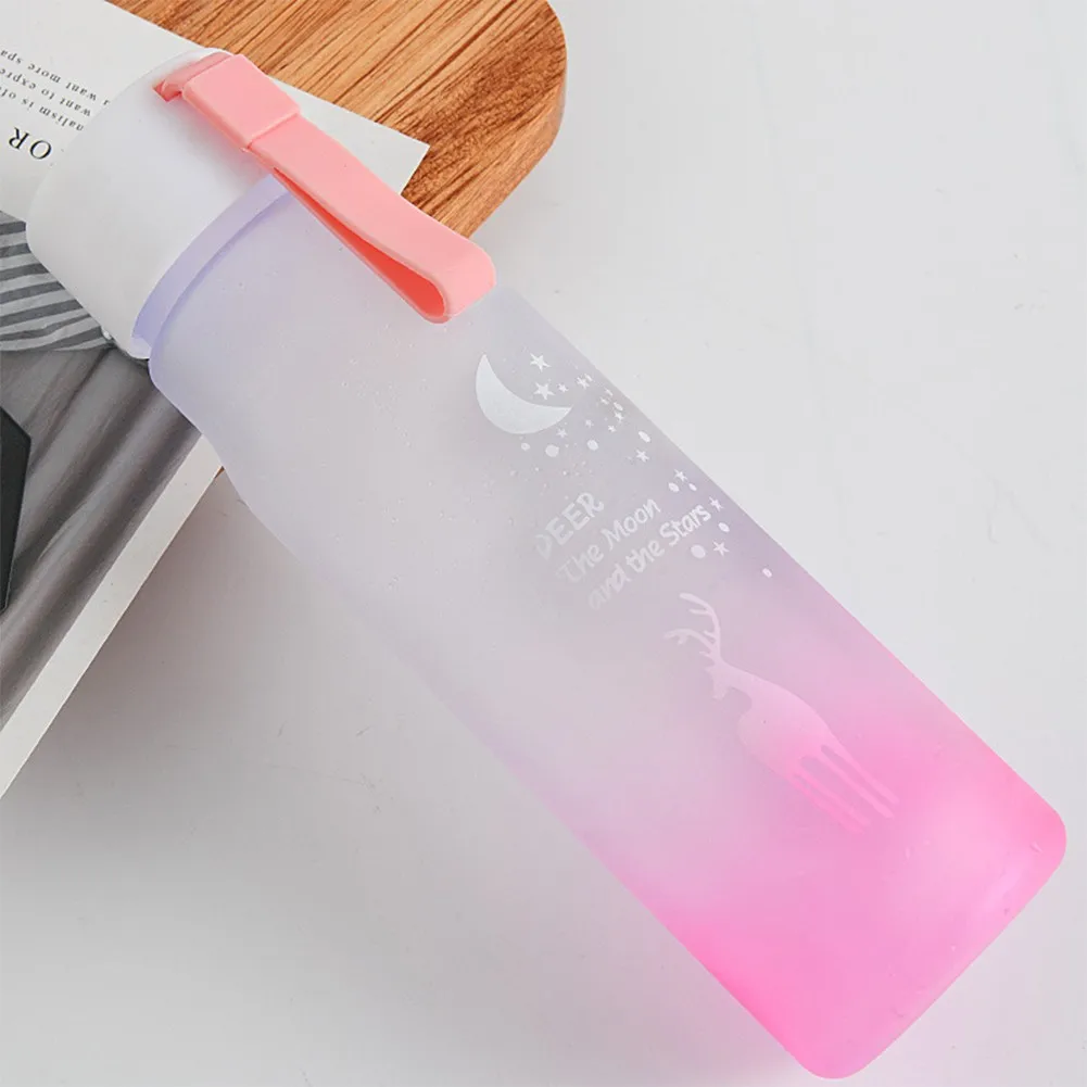 

600ml Sports Water Bottle Plastic Outdoor Travel Portable Leakproof Drinkware Creative Elk Children Student Cup