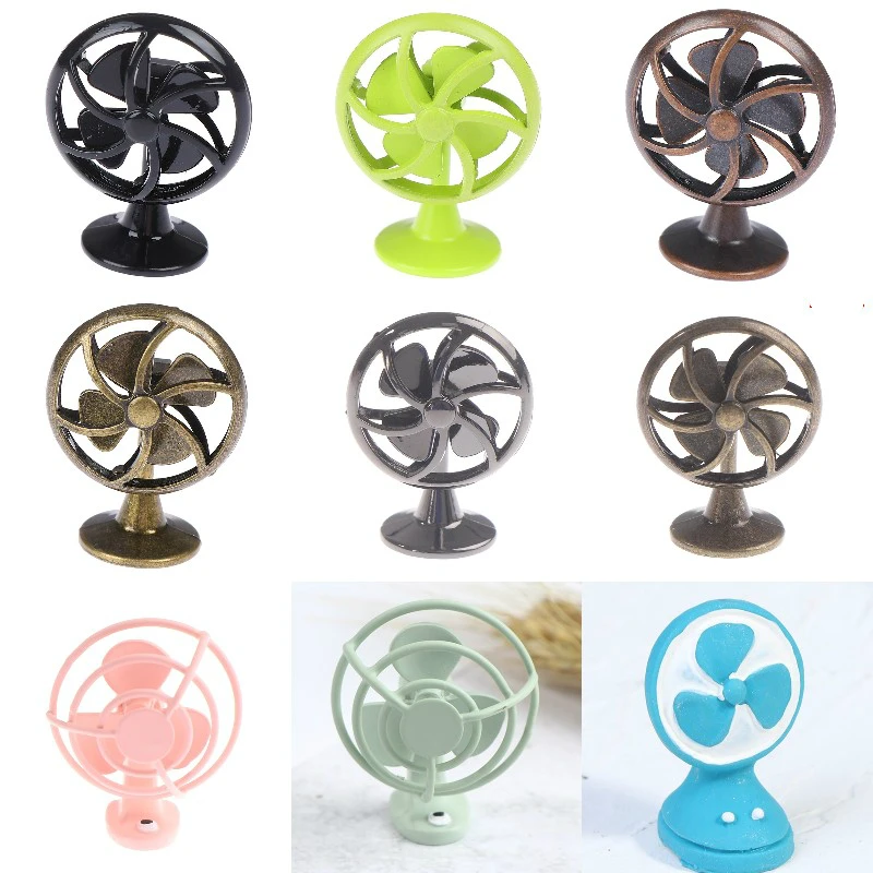 

Миниатюрные аксессуары для кукольного домика, мини-вентилятор, модель игрушки для мальчиков и девочек для украшения кукольного дома