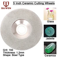 1pc 125mm electroplated diamond cutting disc grinding wheel bowl shape discs for glass ceramic jade 150 grit