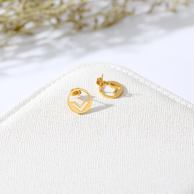 

Gold Silver Color Stainless Steel Earrings For Women 2019 Modern Fashion Jewelry Studs Ear Aretes De Mujer Brincos Birthday Gift