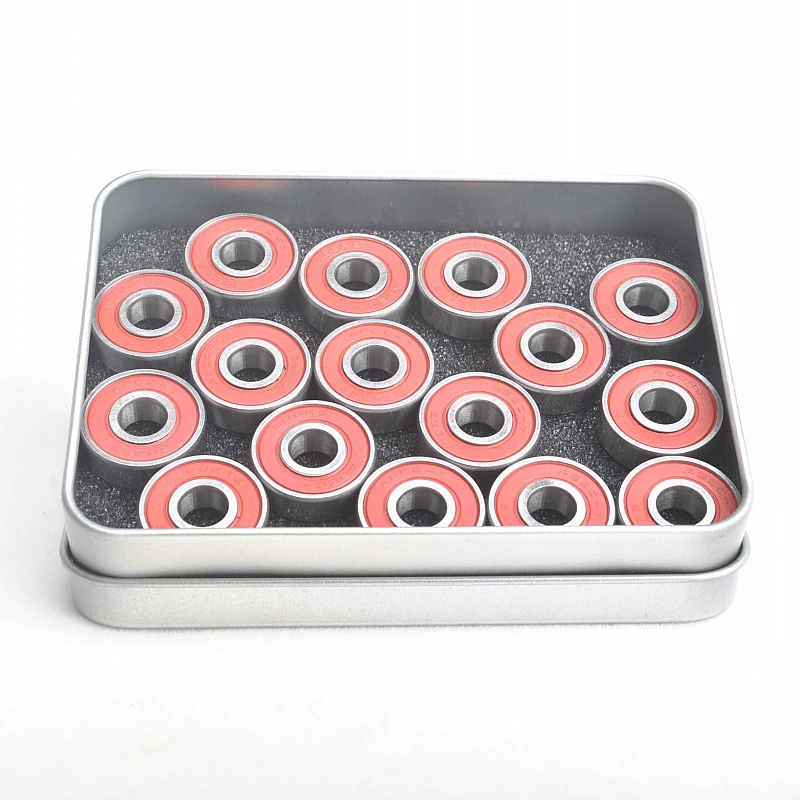 16 шт. скейтборд подшипники 608ZZ ABEC-9 хром Сталь для роликовых коньков красный |