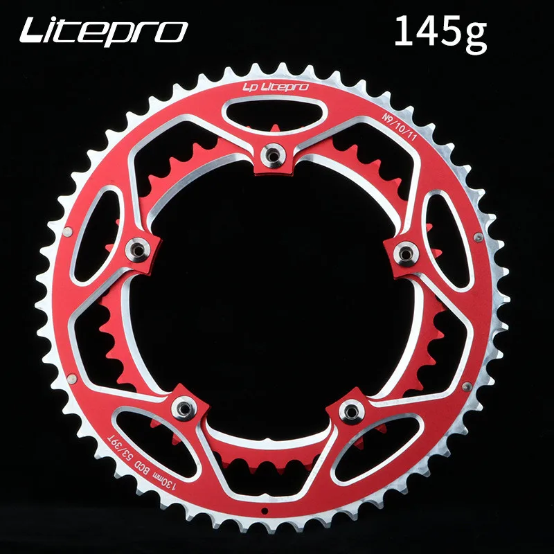 

Litepro130BCD Road Bike Double Disc 2-Piece Toothed Aluminum Alloy Double Disc 53t-39t Folding Bike Sprocket
