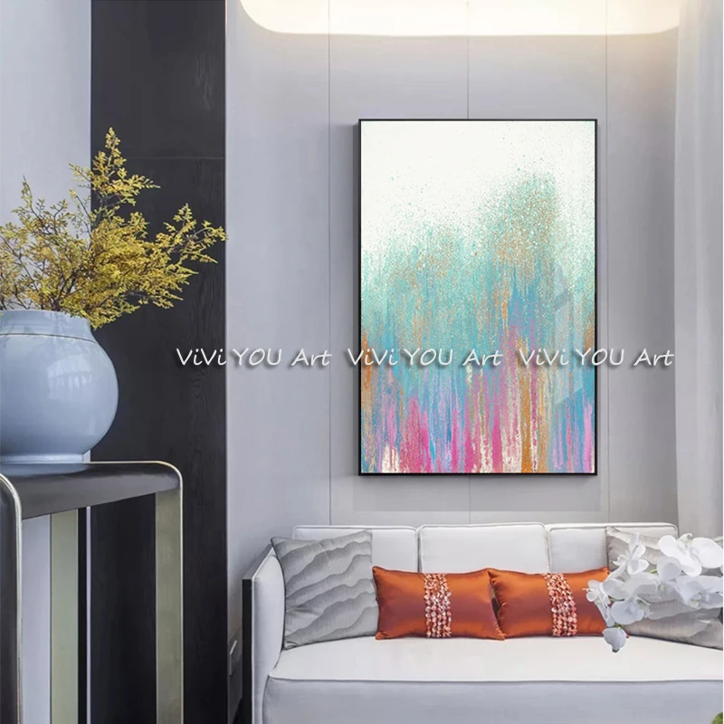 Большой домашний декор ручная роспись Абстрактная Геометрия живопись маслом на